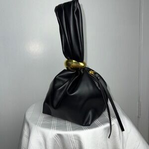 Commense Pouch Oval Ring Unique Handle Gold Ring Accent Drawstring Bucket‎ Bag